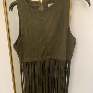 Festival Faux suede Fringe crop top
